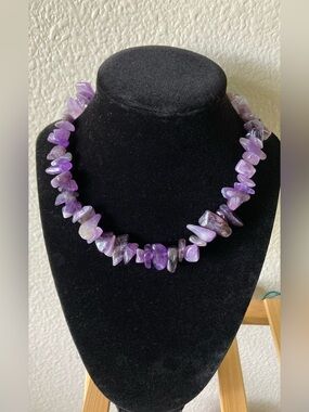 Handmade Purple Amethyst Chip Necklace